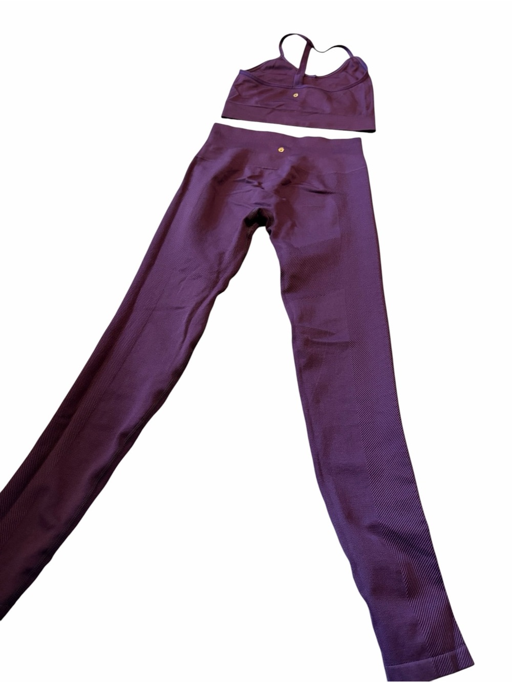 Spiritual gangster Purple Ribbed Seamless Legging & Sports Bra Set